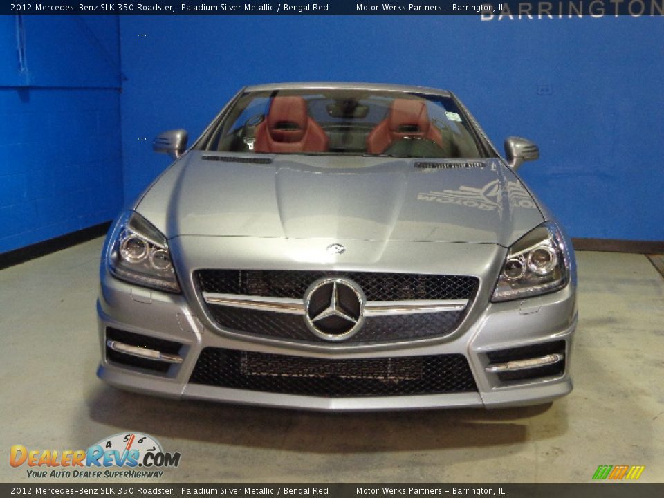 2012 Mercedes-Benz SLK 350 Roadster Paladium Silver Metallic / Bengal Red Photo #2