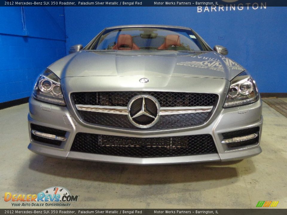 2012 Mercedes-Benz SLK 350 Roadster Paladium Silver Metallic / Bengal Red Photo #3