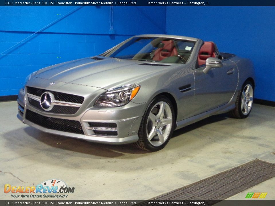 2012 Mercedes-Benz SLK 350 Roadster Paladium Silver Metallic / Bengal Red Photo #4