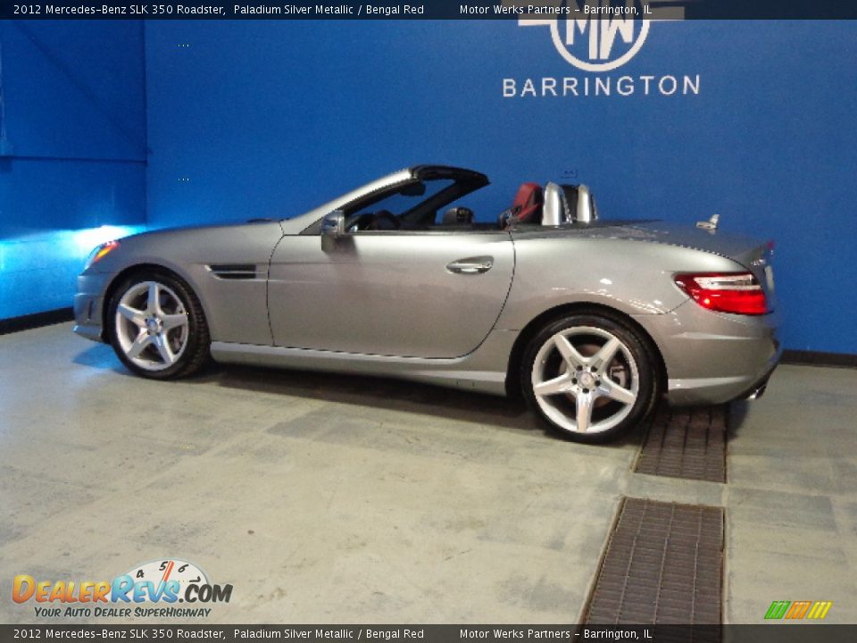 2012 Mercedes-Benz SLK 350 Roadster Paladium Silver Metallic / Bengal Red Photo #5