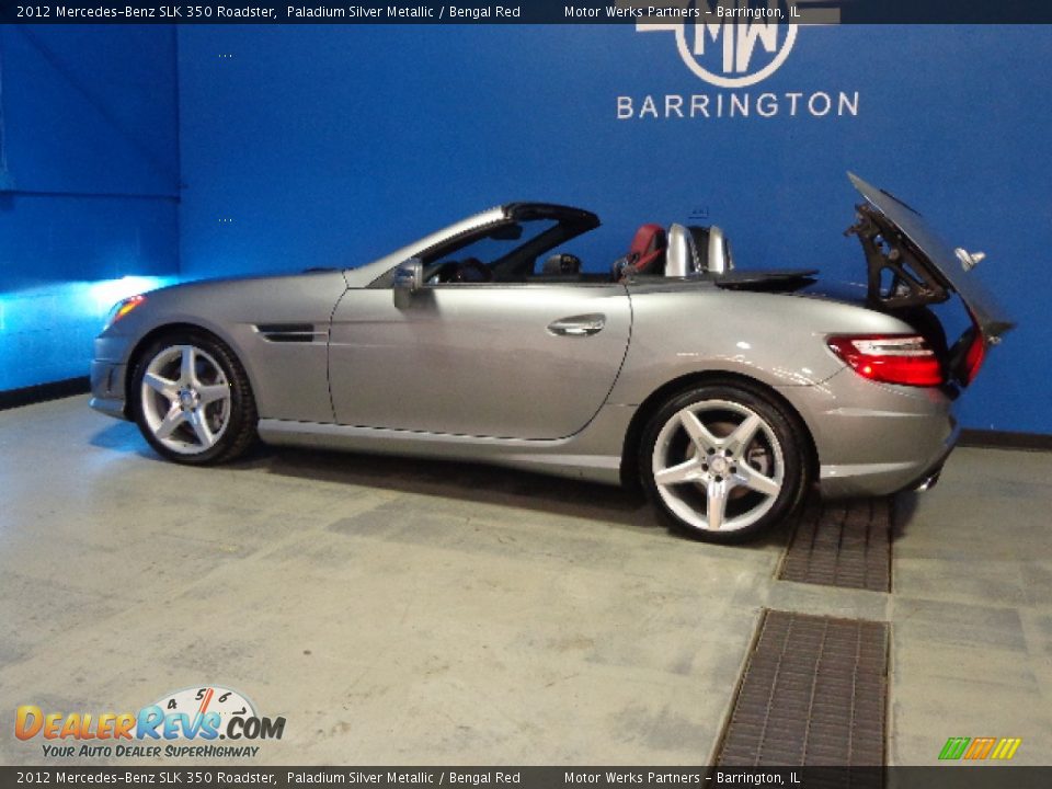 2012 Mercedes-Benz SLK 350 Roadster Paladium Silver Metallic / Bengal Red Photo #6
