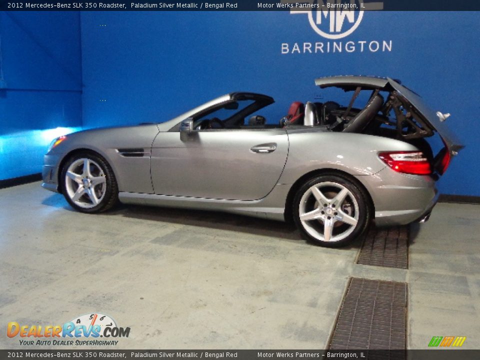2012 Mercedes-Benz SLK 350 Roadster Paladium Silver Metallic / Bengal Red Photo #7