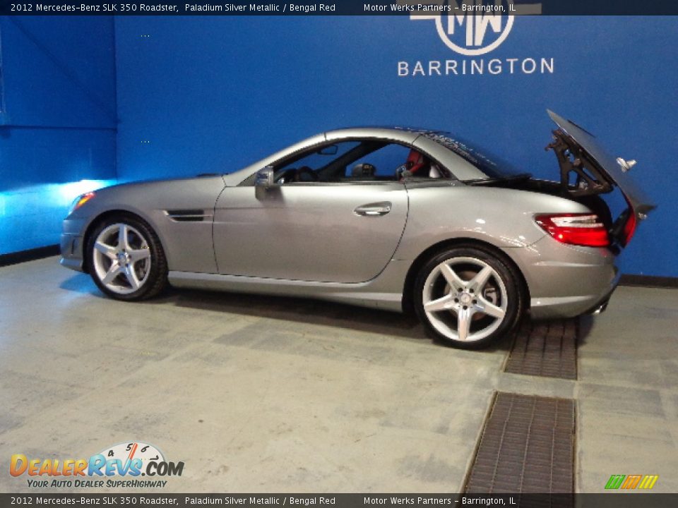 2012 Mercedes-Benz SLK 350 Roadster Paladium Silver Metallic / Bengal Red Photo #8
