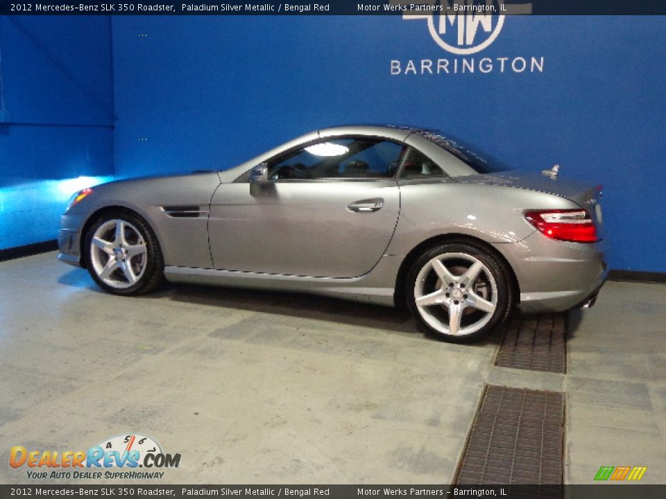 2012 Mercedes-Benz SLK 350 Roadster Paladium Silver Metallic / Bengal Red Photo #9