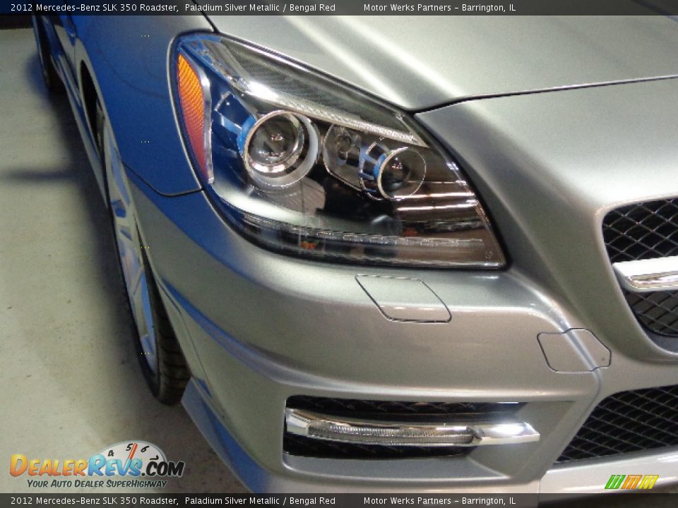 2012 Mercedes-Benz SLK 350 Roadster Paladium Silver Metallic / Bengal Red Photo #10