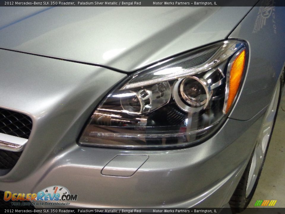 2012 Mercedes-Benz SLK 350 Roadster Paladium Silver Metallic / Bengal Red Photo #12