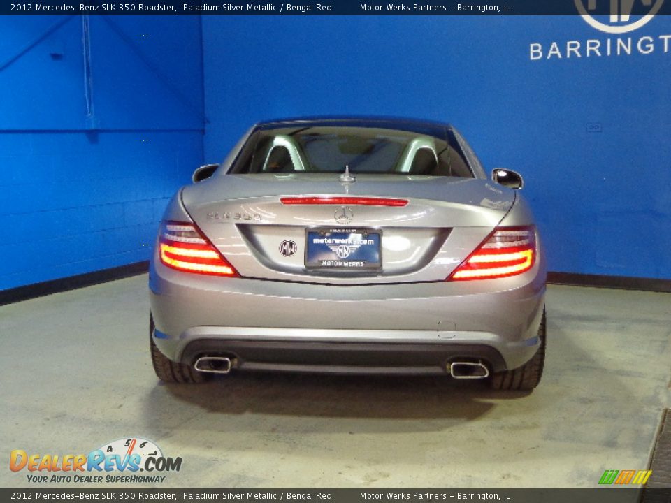 2012 Mercedes-Benz SLK 350 Roadster Paladium Silver Metallic / Bengal Red Photo #21