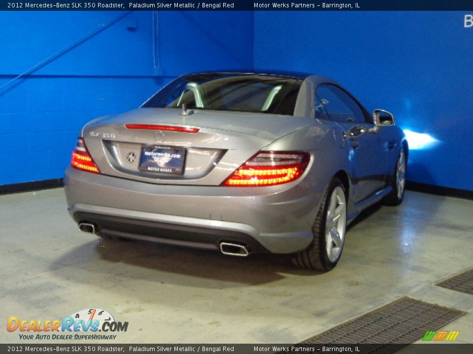 2012 Mercedes-Benz SLK 350 Roadster Paladium Silver Metallic / Bengal Red Photo #22