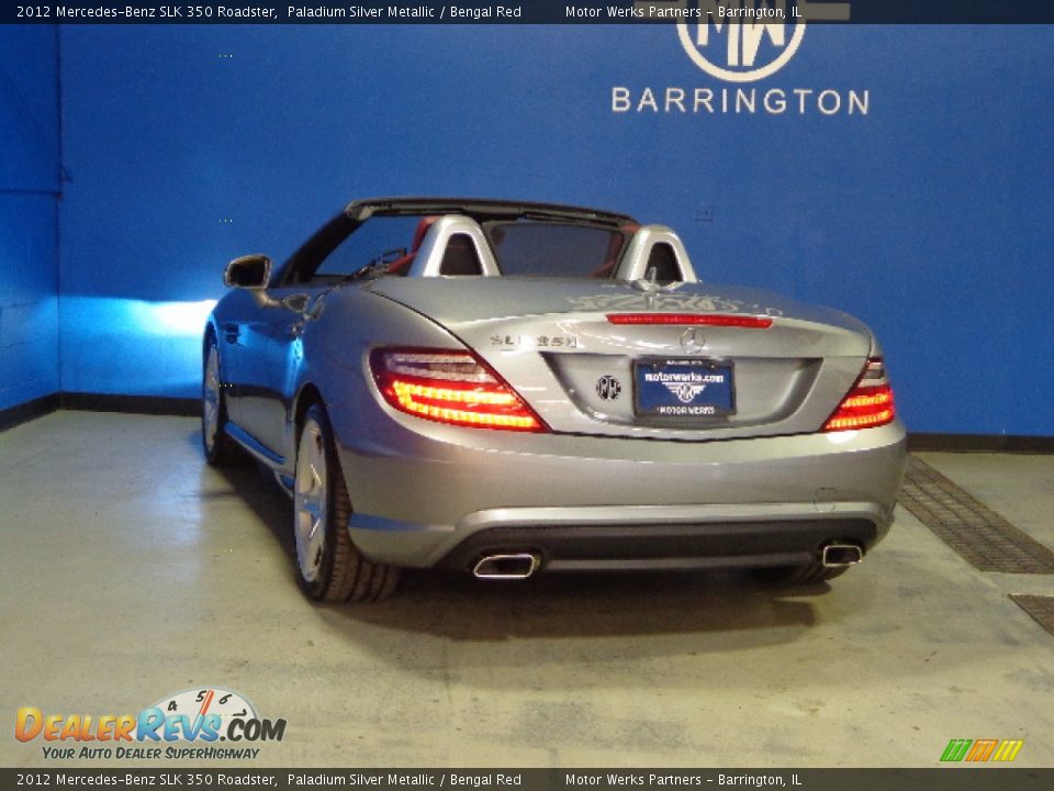 2012 Mercedes-Benz SLK 350 Roadster Paladium Silver Metallic / Bengal Red Photo #23