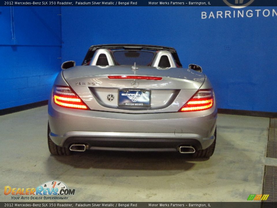 2012 Mercedes-Benz SLK 350 Roadster Paladium Silver Metallic / Bengal Red Photo #24