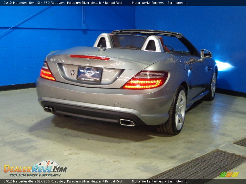 2012 Mercedes-Benz SLK 350 Roadster Paladium Silver Metallic / Bengal Red Photo #25