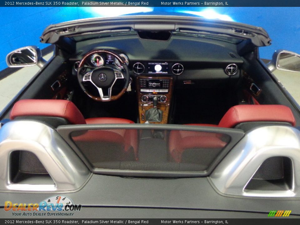 2012 Mercedes-Benz SLK 350 Roadster Paladium Silver Metallic / Bengal Red Photo #27