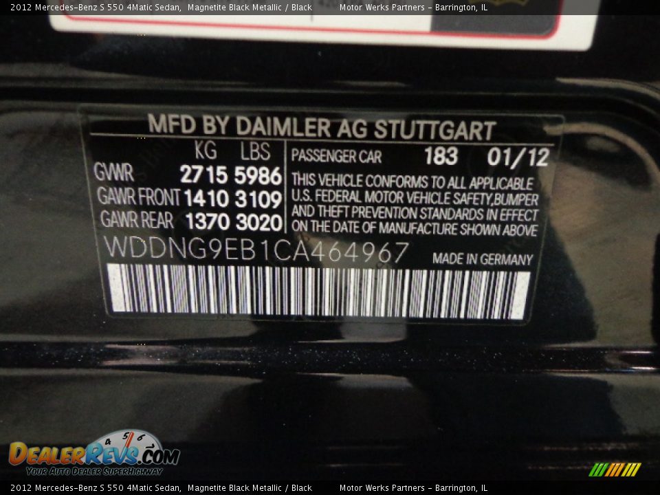 2012 Mercedes-Benz S 550 4Matic Sedan Magnetite Black Metallic / Black Photo #16
