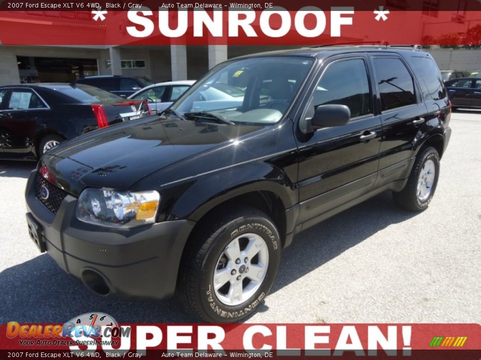2007 Ford Escape XLT V6 4WD Black / Gray Photo #1