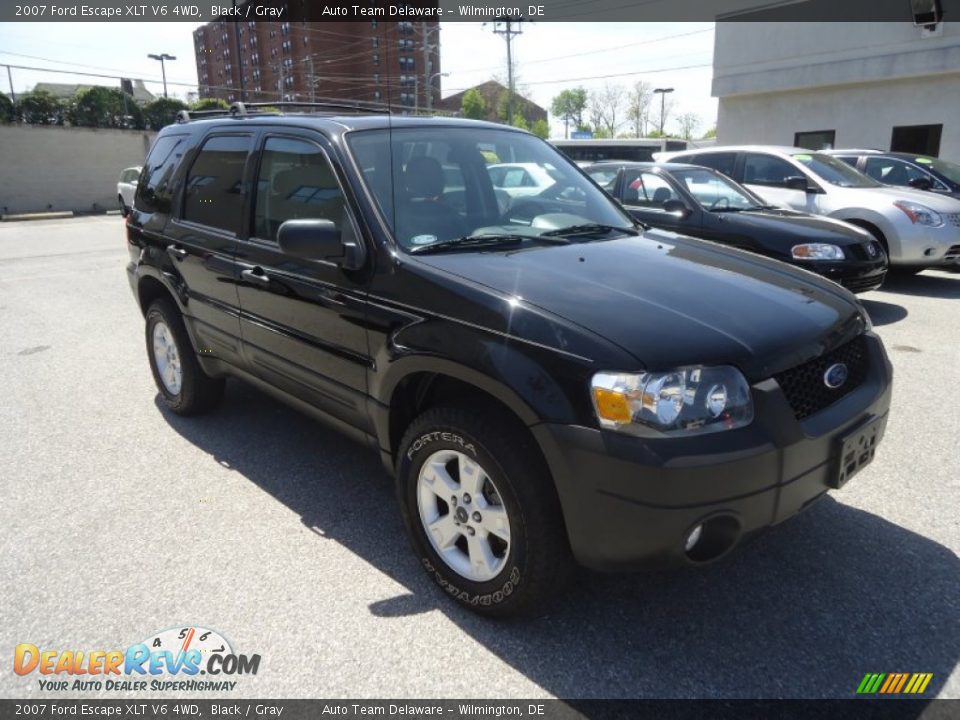 2007 Ford Escape XLT V6 4WD Black / Gray Photo #4