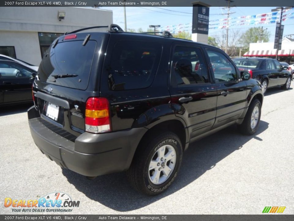 2007 Ford Escape XLT V6 4WD Black / Gray Photo #6