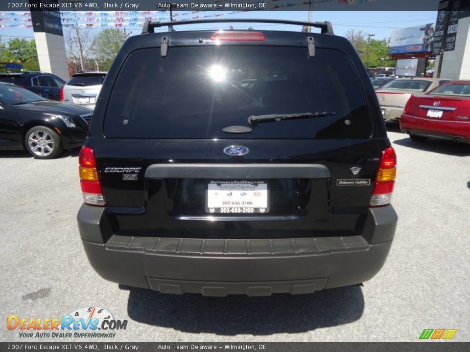 2007 Ford Escape XLT V6 4WD Black / Gray Photo #7