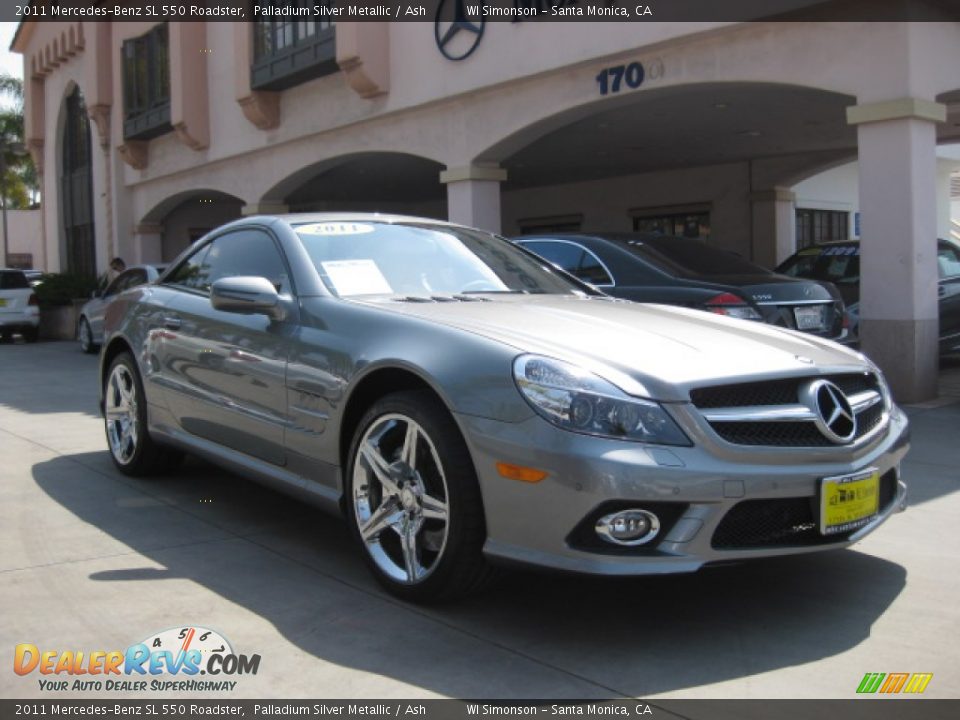 2011 Mercedes-Benz SL 550 Roadster Palladium Silver Metallic / Ash Photo #1