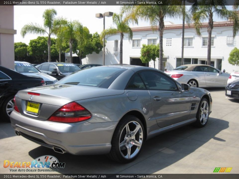 2011 Mercedes-Benz SL 550 Roadster Palladium Silver Metallic / Ash Photo #2