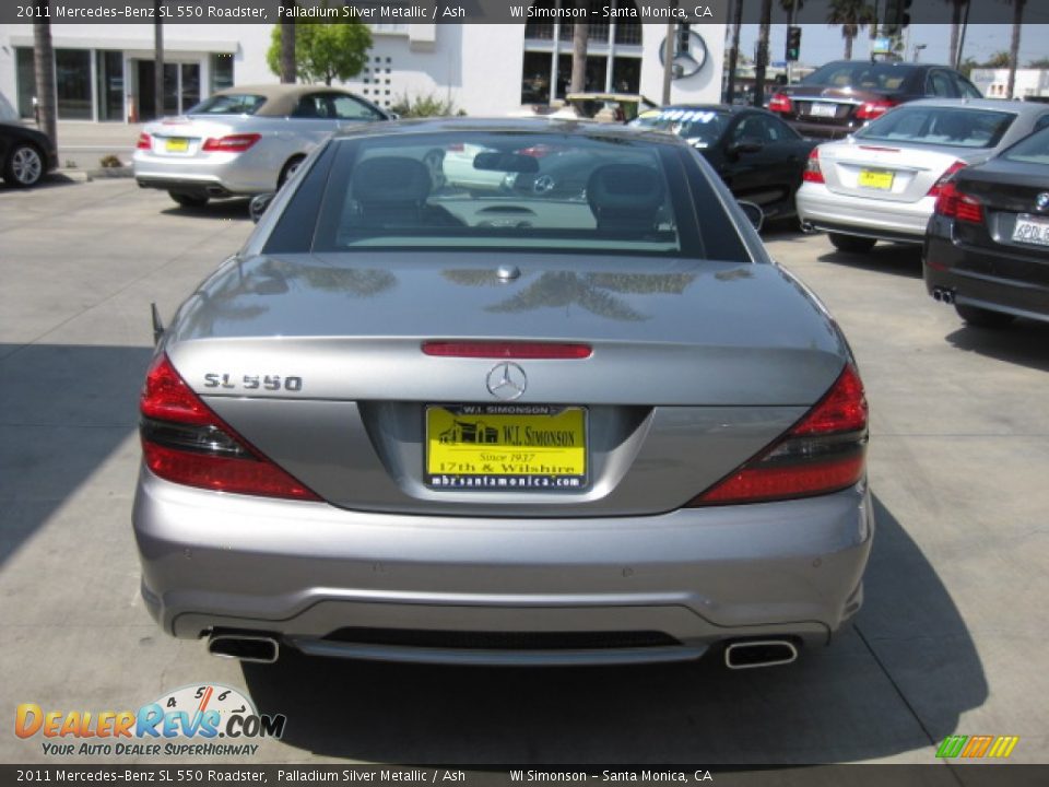 2011 Mercedes-Benz SL 550 Roadster Palladium Silver Metallic / Ash Photo #3