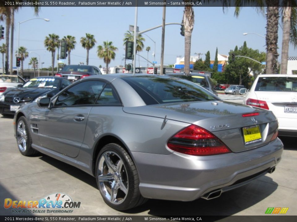 2011 Mercedes-Benz SL 550 Roadster Palladium Silver Metallic / Ash Photo #4