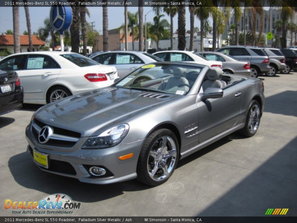 2011 Mercedes-Benz SL 550 Roadster Palladium Silver Metallic / Ash Photo #6