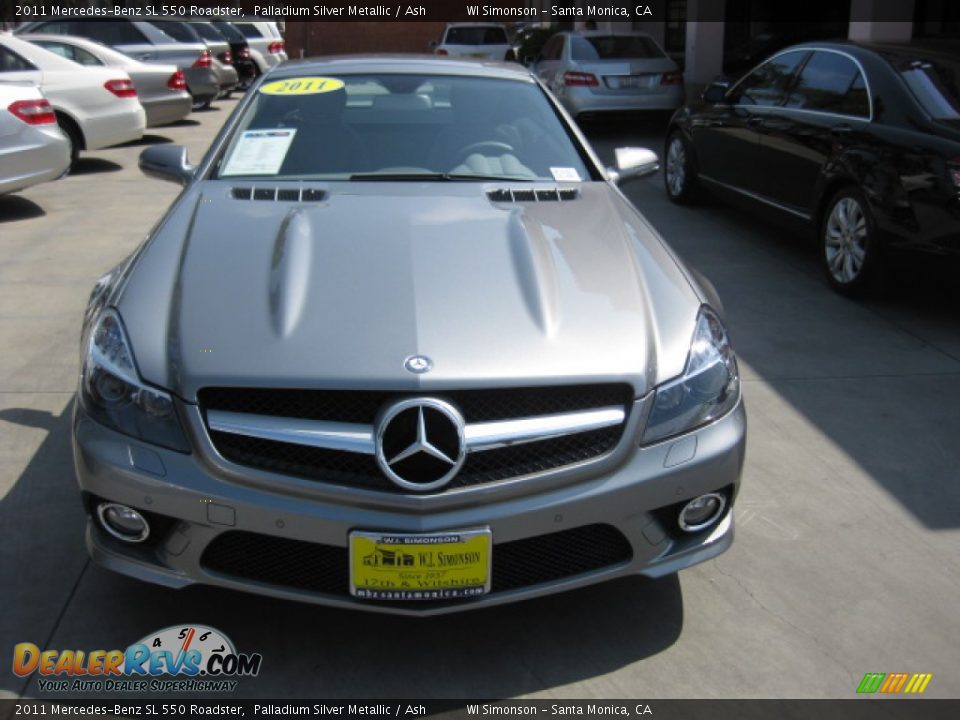 2011 Mercedes-Benz SL 550 Roadster Palladium Silver Metallic / Ash Photo #7