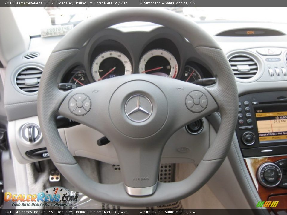2011 Mercedes-Benz SL 550 Roadster Palladium Silver Metallic / Ash Photo #13