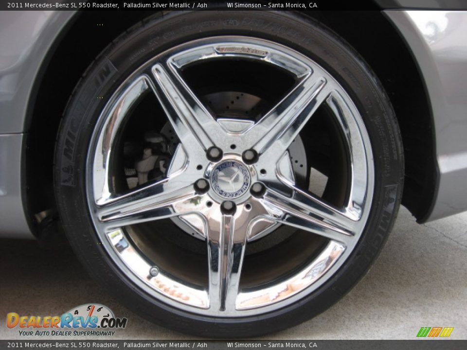 2011 Mercedes-Benz SL 550 Roadster Palladium Silver Metallic / Ash Photo #24