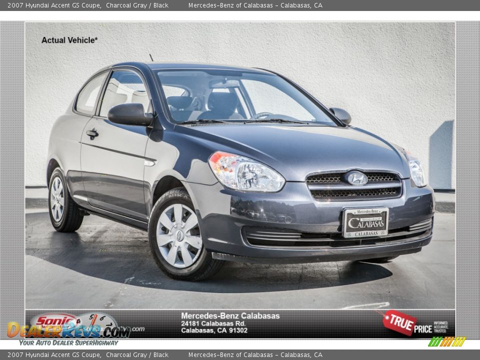 2007 Hyundai Accent GS Coupe Charcoal Gray / Black Photo #1