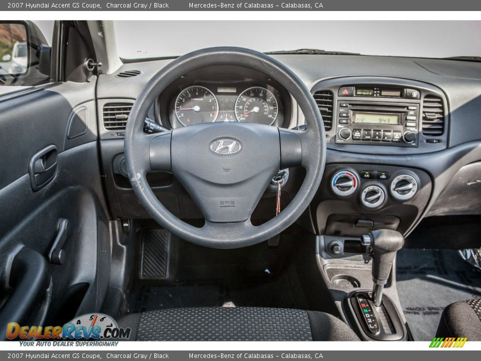 2007 Hyundai Accent GS Coupe Charcoal Gray / Black Photo #4
