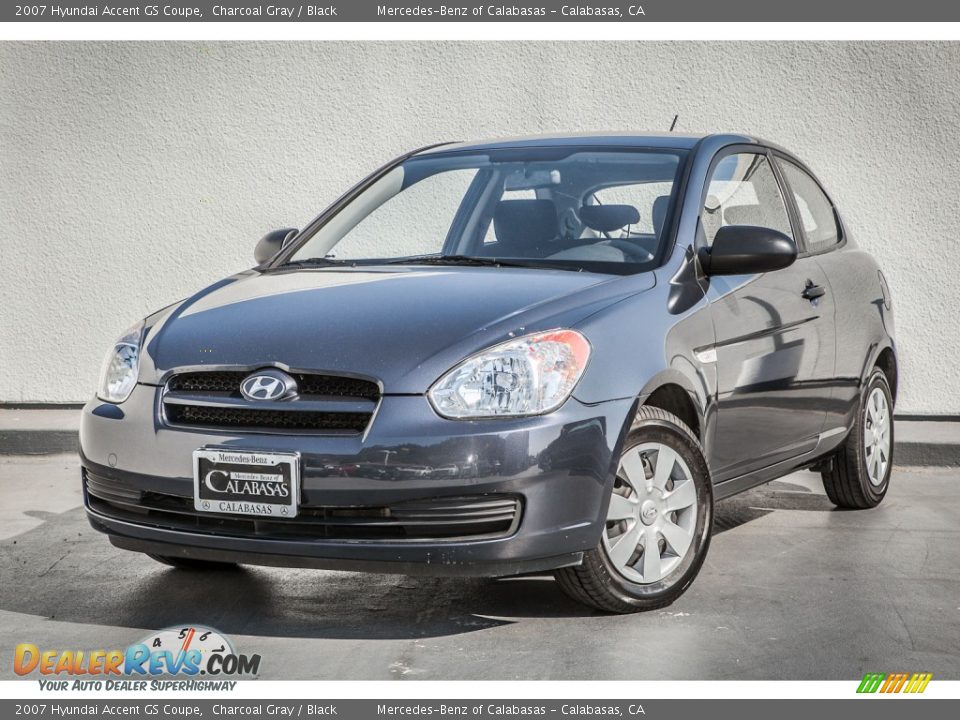 2007 Hyundai Accent GS Coupe Charcoal Gray / Black Photo #13