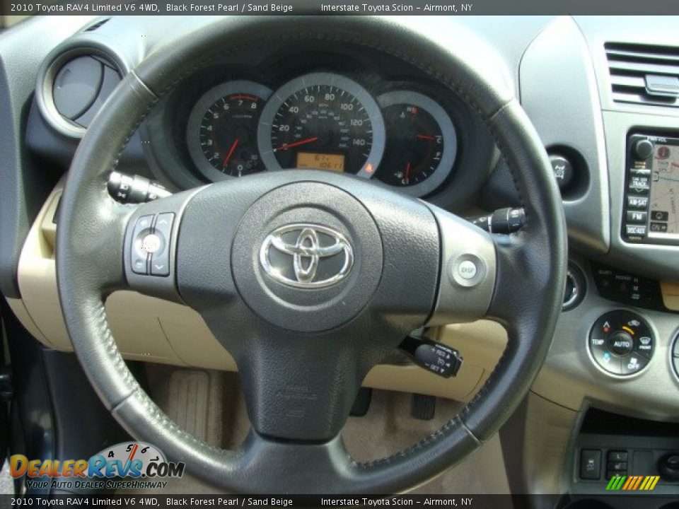 2010 Toyota RAV4 Limited V6 4WD Black Forest Pearl / Sand Beige Photo #13