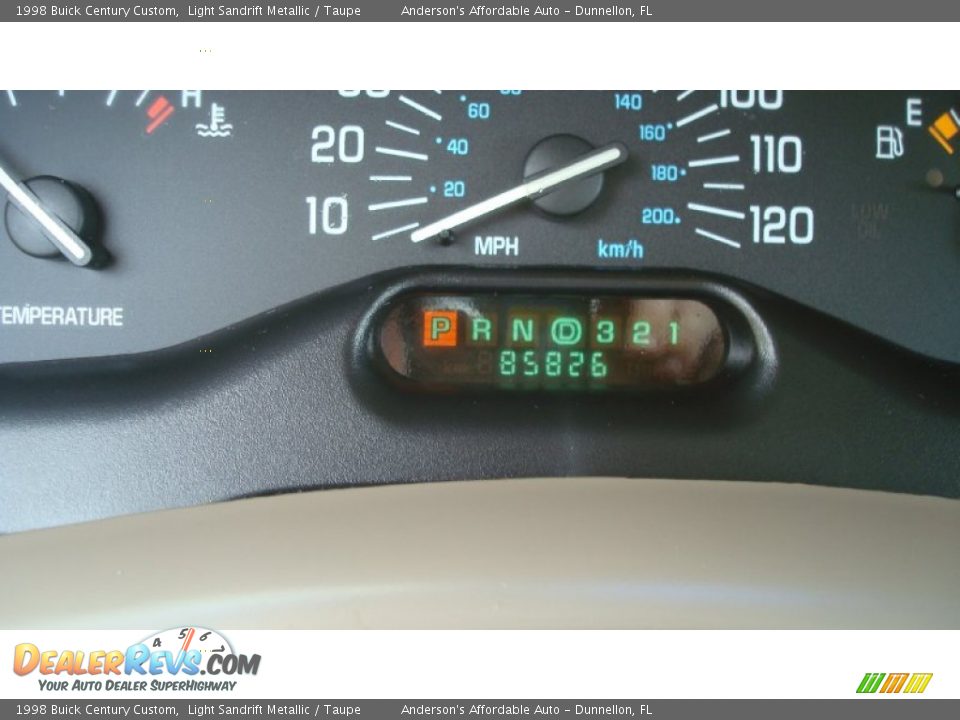 1998 Buick Century Custom Light Sandrift Metallic / Taupe Photo #10