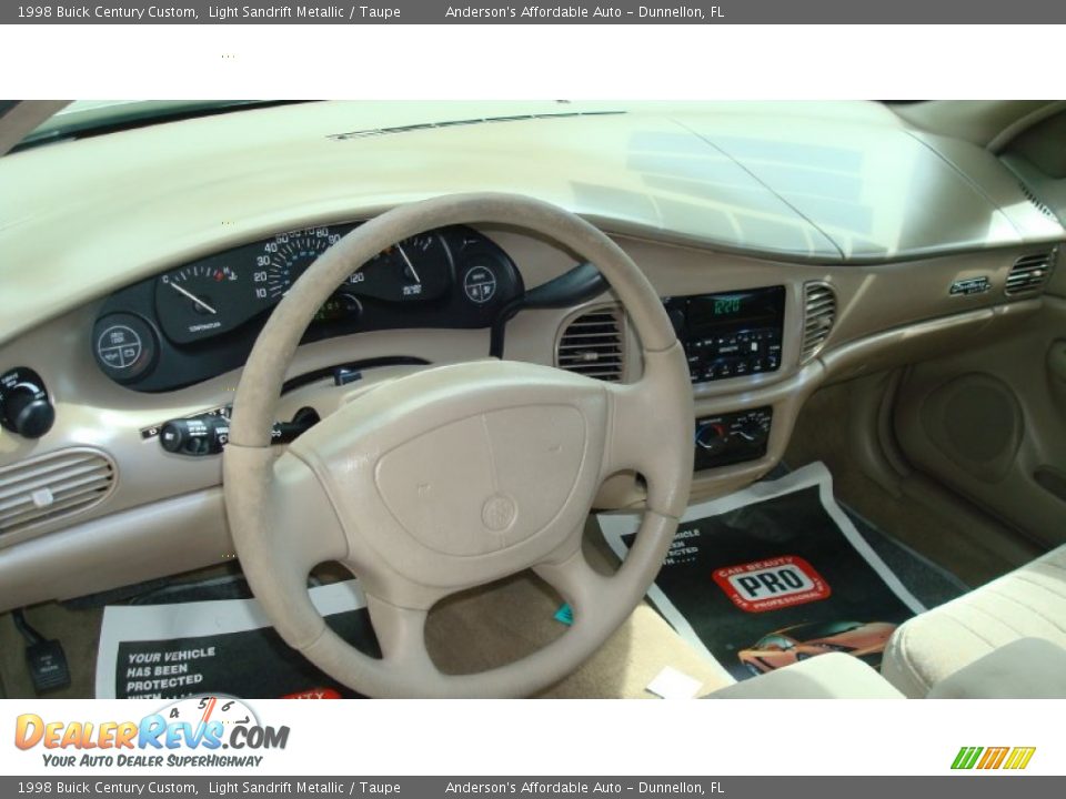 1998 Buick Century Custom Light Sandrift Metallic / Taupe Photo #11