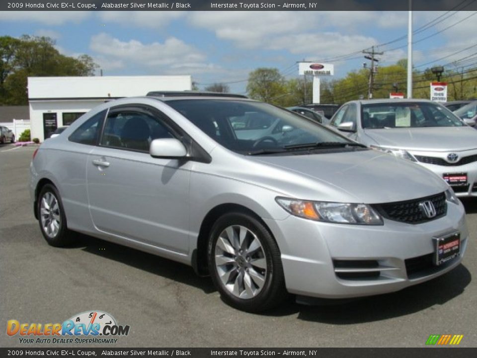 2009 Honda Civic EX-L Coupe Alabaster Silver Metallic / Black Photo #3