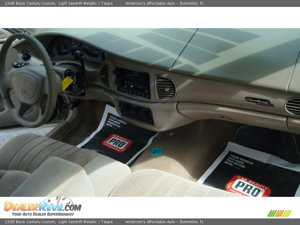 1998 Buick Century Custom Light Sandrift Metallic / Taupe Photo #17
