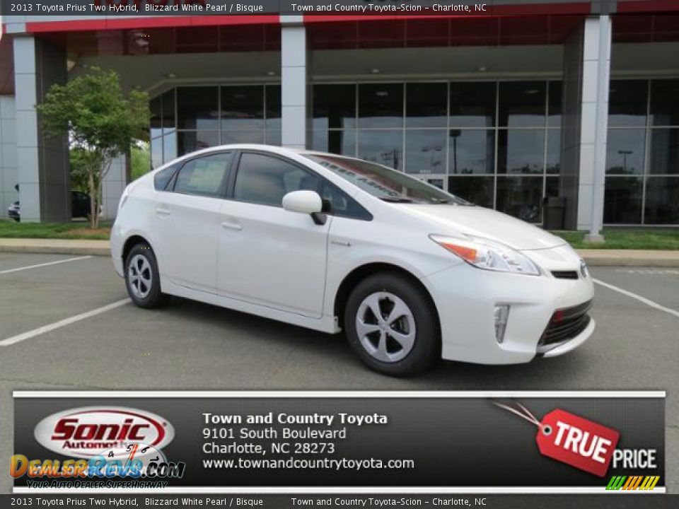 2013 Toyota Prius Two Hybrid Blizzard White Pearl / Bisque Photo #1