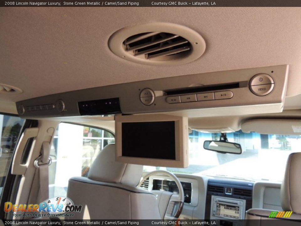 2008 Lincoln Navigator Luxury Stone Green Metallic / Camel/Sand Piping Photo #12