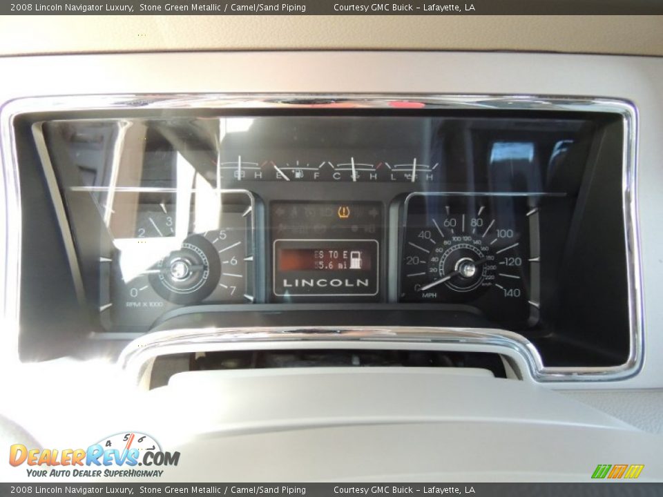 2008 Lincoln Navigator Luxury Stone Green Metallic / Camel/Sand Piping Photo #21