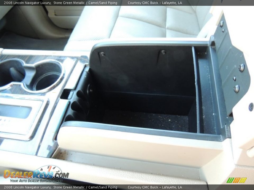 2008 Lincoln Navigator Luxury Stone Green Metallic / Camel/Sand Piping Photo #30