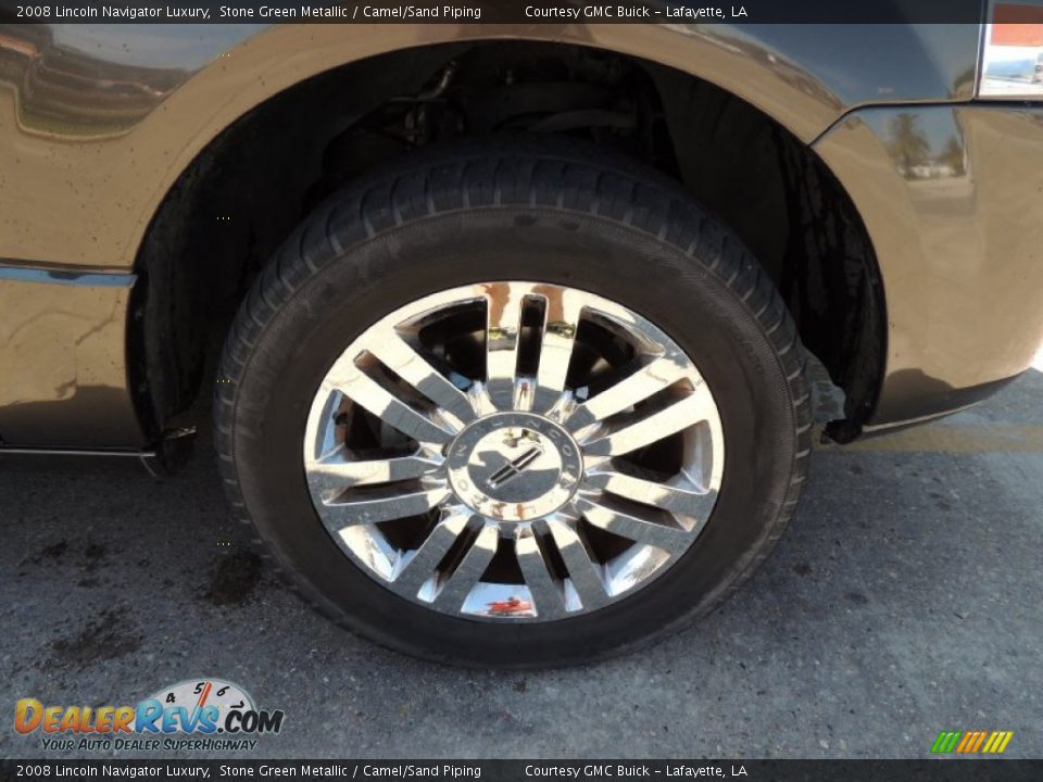 2008 Lincoln Navigator Luxury Stone Green Metallic / Camel/Sand Piping Photo #31