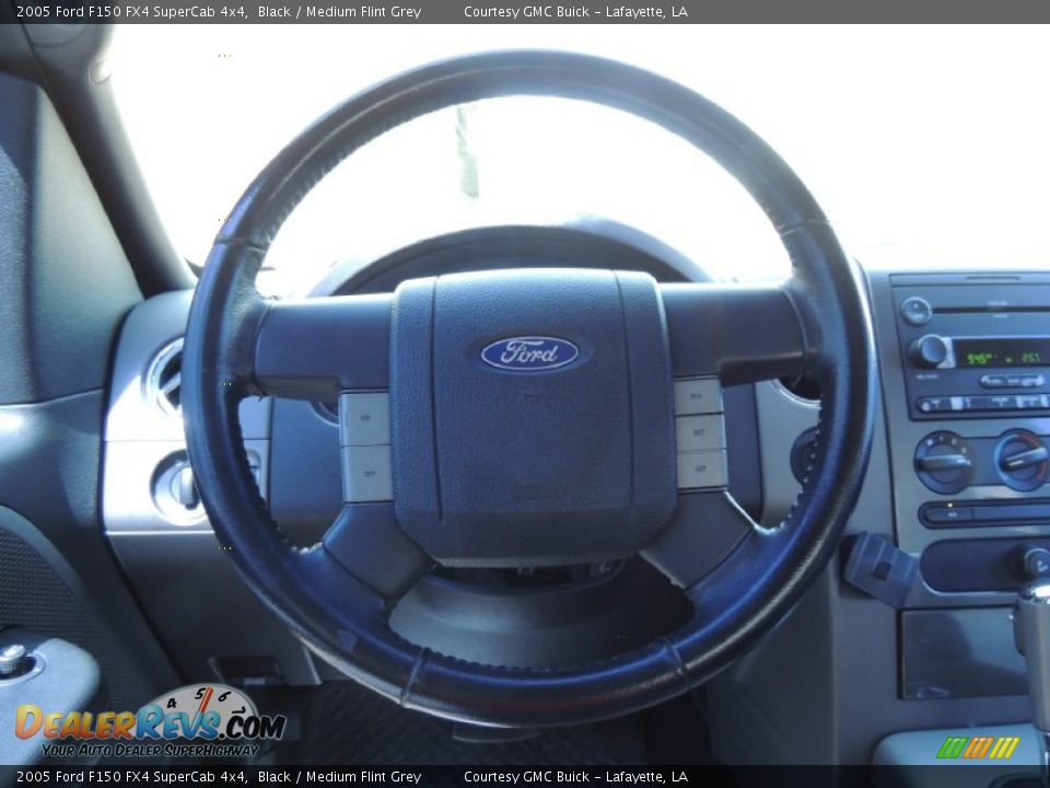 2005 Ford F150 FX4 SuperCab 4x4 Black / Medium Flint Grey Photo #12
