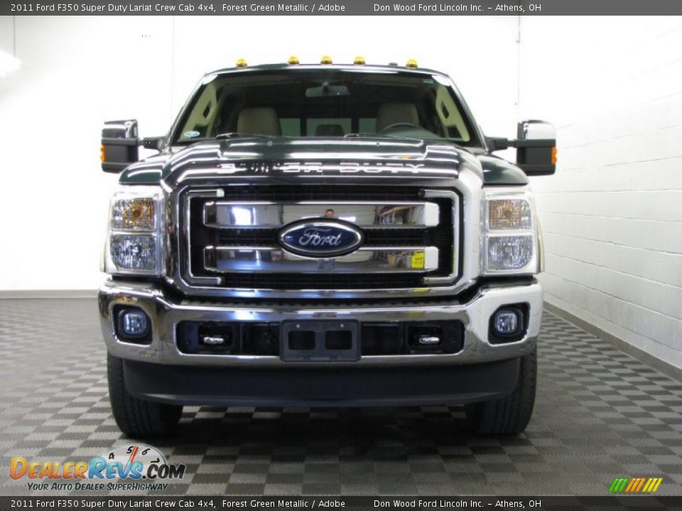 2011 Ford F350 Super Duty Lariat Crew Cab 4x4 Forest Green Metallic / Adobe Photo #2