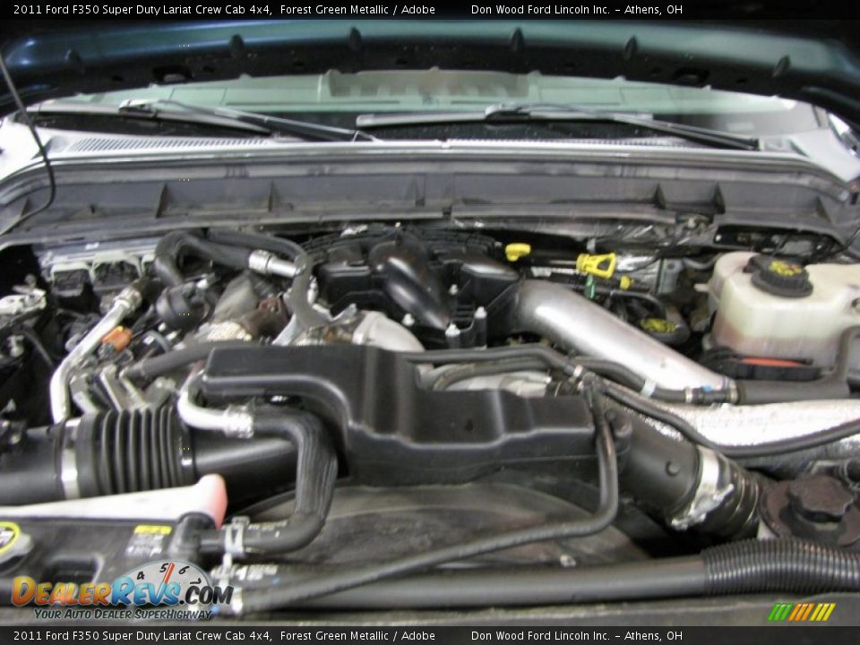 2011 Ford F350 Super Duty Lariat Crew Cab 4x4 Forest Green Metallic / Adobe Photo #6
