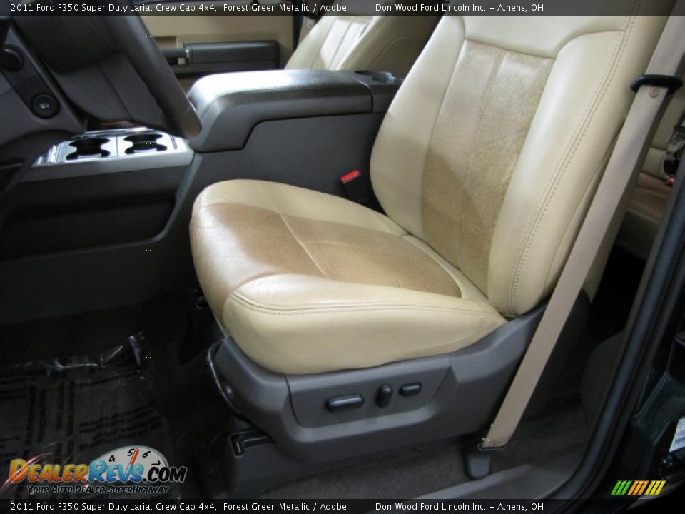 2011 Ford F350 Super Duty Lariat Crew Cab 4x4 Forest Green Metallic / Adobe Photo #7