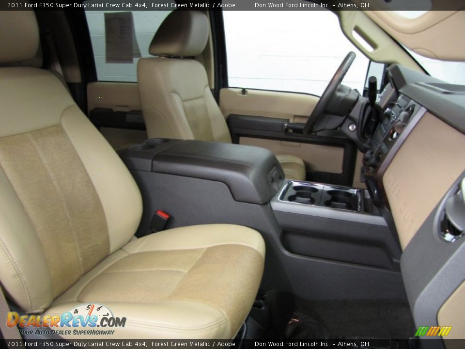 2011 Ford F350 Super Duty Lariat Crew Cab 4x4 Forest Green Metallic / Adobe Photo #10
