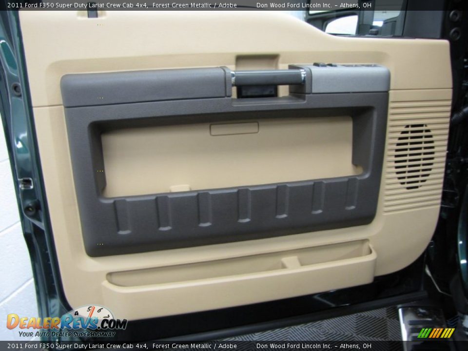 2011 Ford F350 Super Duty Lariat Crew Cab 4x4 Forest Green Metallic / Adobe Photo #11