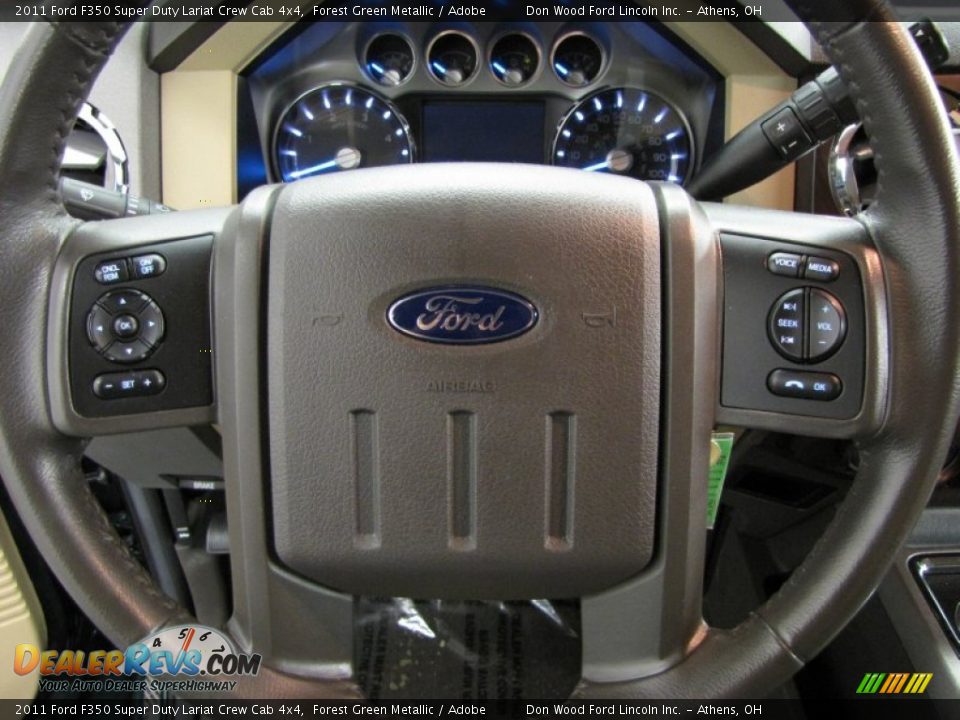 2011 Ford F350 Super Duty Lariat Crew Cab 4x4 Forest Green Metallic / Adobe Photo #16