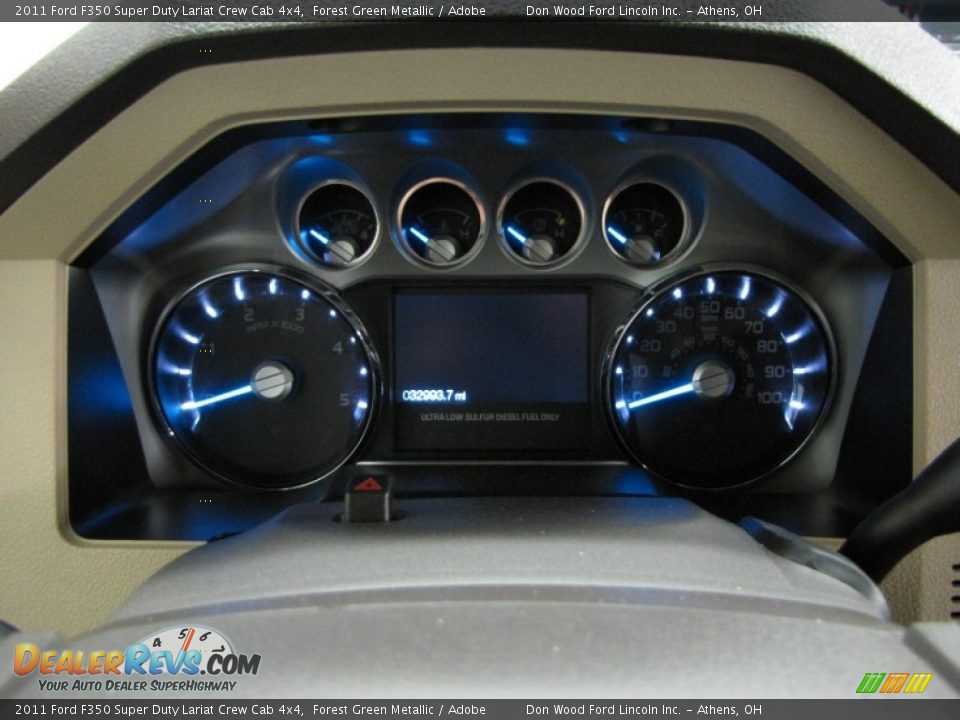 2011 Ford F350 Super Duty Lariat Crew Cab 4x4 Forest Green Metallic / Adobe Photo #19